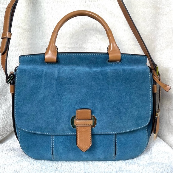 MICHAEL Michael Kors Handbags - 🎉HP🎉 Michael Kors Romy denim & tan handle messenger crossbody/shoulder bag EUC
